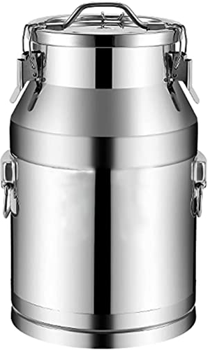 YISHUOYZBS Lechera de acero inoxidable 304, jarra de leche resistente, cubo de transporte de leche, cubo de vino, aceite y té con tapa sellada, 35 L