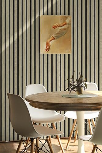 Belgravia Wood Papier peint autocollant en vinyle, 44.5x500CM effet 3D réaliste à rayures en grain de bois, rouleau de papier peint autocollant en vinyle, noyer et chêne pour décalcomanie