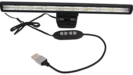 Denash -Lichtleiste, 5 W, hängend, verstellbar, kompakt, schwarz, Computer-Monitorlampe mit Clip für Zuhause