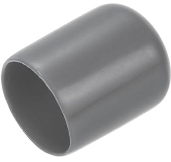 sourcing map 20pcs Rubber End Caps 21mm ID Vinyl PVC Round Tube Bolt Cap Cover Screw Thread Protectors Dark Grey