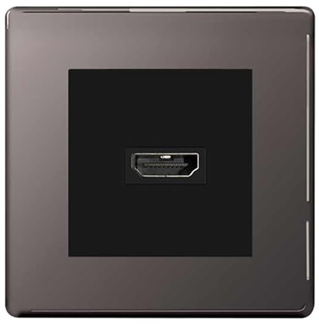 BG Screwless Black Nickel HDMI Socket Black Insert EMHDMIB FBNEMS2