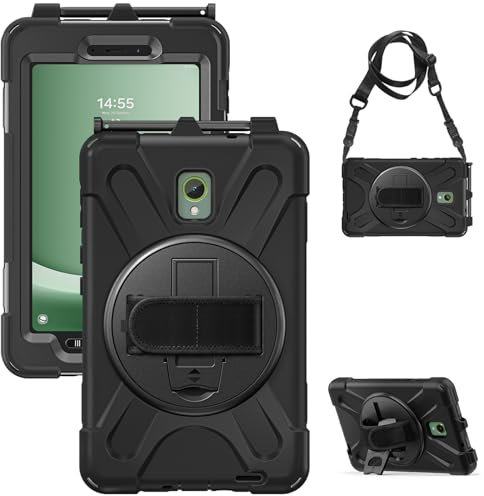 Funda para tablet Samsung Galaxy Tab Active 5 de 8 pulgadas 2024 X306B/X300/Active 3 de 8 pulgadas 2020 T570/T575/T575N/T577 W, correa de hombro y soporte giratorio y asa, funda protectora resistente