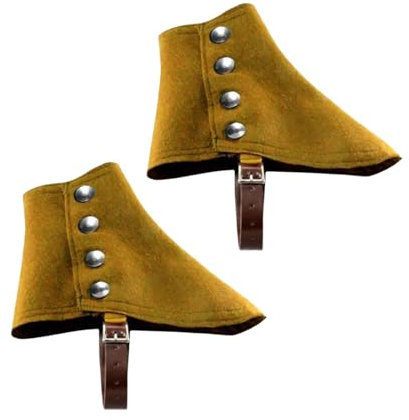 APLVFFZH Herren Gangster Gamaschen Halloween Kostüm Zubehör Mittelalter Piraten Stiefelüberzüge, Braun