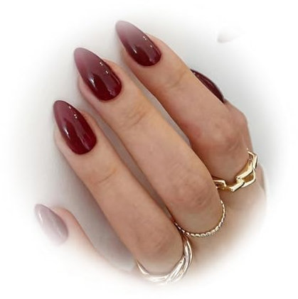 WUMZIRA 30 Pièces Presse Ongles Rouge Marron Ovale Court, Faux Ongles Amande Colle sur Ongles Courts, Ongles Acryliques Pressons, Ongles Gel Faux Ongles Courts