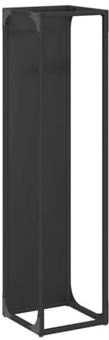 vidaXL Portant de bois chauffage noir 25x25x100 cm, support à bûches de cheminée, support à bûches, support à bûches, stockage de bûches d'intérieur