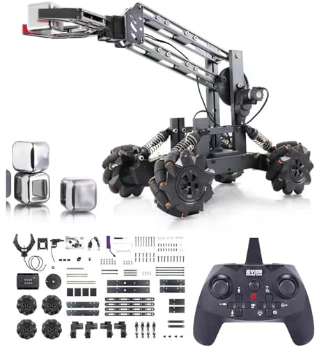 Avokadol Robot Arm, STEM Toys for Boys Girls, 2-in-1 Smart Robot Car Kit with 4-DOF, Robotic Arm for Kids, Education Projects Set Gifts for 8 9 10 11 12 Years Old Teens, Building Experiment Robotics