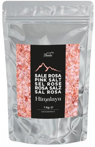 Sal Rosa del Himalaya Cristales 1 kg - Natural, Bajo en Sodio y Rico en Oligoelementos - Sin conservantes, colorantes y sin OGM