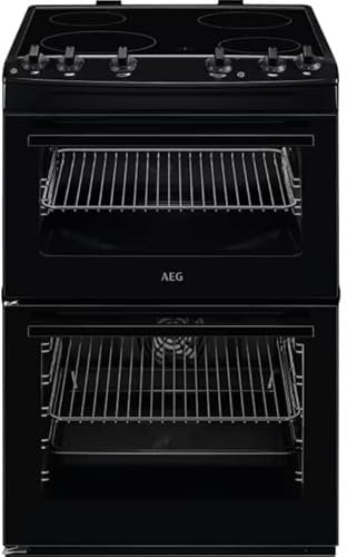 AEG 5000 Series SurroundCook Cooker with Ceramic Hob CCX6501ACB, XXL Capacity 77L/39L, Multilevel Cooking, Grill and Defrost Function, Auto-Stop, Aqua/Steam Cleaning, 894-912x600x600mm, Class A, Black