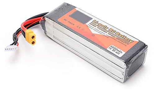 5000mah 40c 4S XT60 Plug Lipo Battery pour RC Quadcopter, Heures de Travail Extra Longues, Taux de Conversion de Puissance Haute, Sûre et, adapté aux Drones Télécommandés,