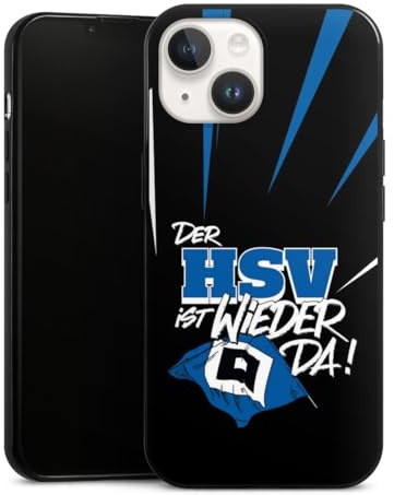 Slim Case extra dünn kompatibel mit Apple iPhone 14 Silikon Handyhülle schwarz Hülle Hamburger SV Aufstieg HSV