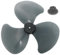MOUNTTU Fan Blades Replacement, 16 Inch & 3 Leaves Fan Blades with Nut Cover, Plastic for Table Standing Pedestal Type Ceiling Parts Blade