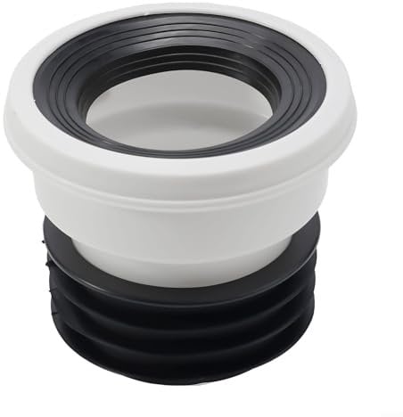 Raccordo di collegamento per WC in PVC per WC con guarnizione in gomma, eccentrica, connettore per WC eccentrico (A)