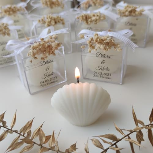 detalles boda para invitados, velas concha personalizadas Detalles Comunion, Bautizo, Boda, Regalito Invitados, ideal como regalo recuerdos comunion (juego de 30)