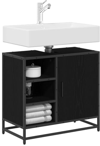 vidaXL Bathroom Cabinet Black Oak 65 x 33 x 60 cm Engineered Wood