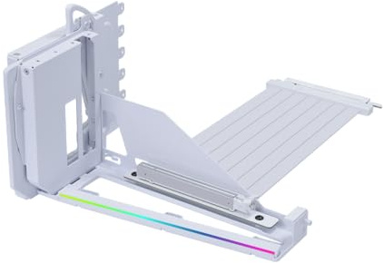 LIANLI PCIe 5.0 kompatible GPU vertikale Stehkit, LL-VG4-5-V4W, weiß, 200 mm (7,9 Zoll) Kabel, eingebaute ARGB-Beleuchtungsfunktion, autorisierter Händler in Japan