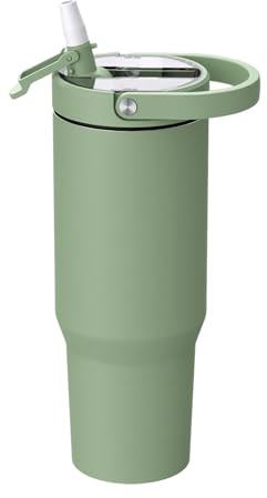 Sivaphe Stainless Steel Water Bottle with Straw, Leak Proof Insulated Travel Mug, 32oz