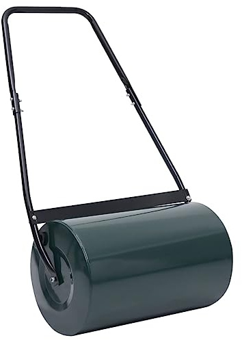 Générique Rullo per prato, verde e nero, 63 cm, 50 l, rotolo a mano da giardino per semi, seminati o livellamento del suolo, riempibile di sabbia o acqua, leggero per stoccaggio e trasporto,