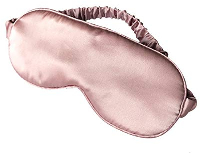 LULUSILK 100% Seide Verstellbare Schlafmaske Augenmaske Schlafbrille für Damen und Herren, Rosa