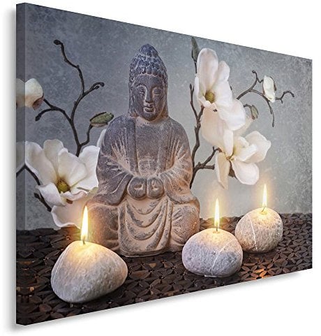 Feeby Impression sur toile 80x120 cm decoration chambre - tableau decoration murale Tableau Paysage - Buddha ZEN - decoration maison - Tableau Moderne - toile peinture - ART - poster mural
