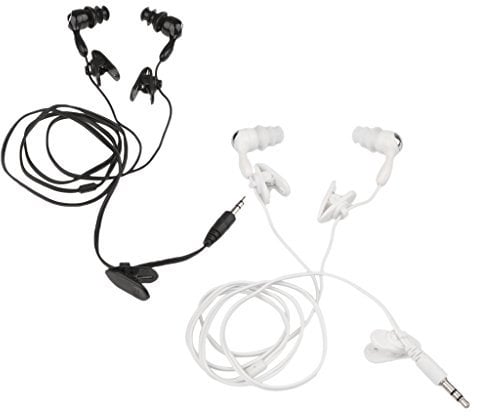 MagiDeal 2Pack 3.5mm Jack Waterproof IPX8 Swimming Stereo Earphones & Clip Swim Water Sports & Diving for Android & IOS Phones, MP3 Player