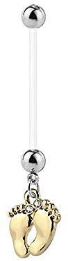 eeddoo Piercing Schwangerschaft Füsse Gold PTFE