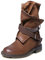Minetom Stivali Donna Scarpe Autunno Inverno retrò Pelle Casual Ankle Boots Stivaletti Tacchi Bassi Stivali da Moda Marrone 43 EU