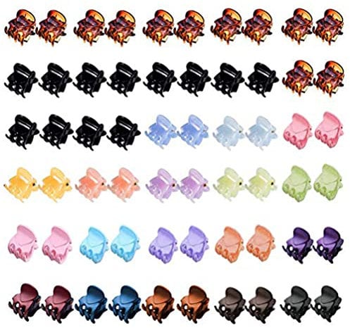 60 Pieces Multi-Colored Mini Hair Clips Small Hair Claw Plastic Hair Jaw Clips for Girls and Women
