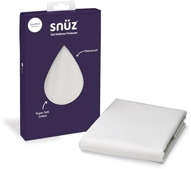 Snuz Matratzenschoner Wasserdicht für SunzKot 118 x 68 cm – Weiche Baumwolle, Wasserdicht und Saugfähig, Anti-Milben-Barriere, Leicht zu Reinigen, Maschinenwaschbar bei 60 °C, Trocknergeeignet