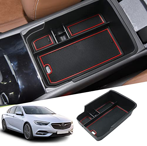 SHAOHAO Kompatibel mit Opel Insignia B sports tourer 2017-2023 Zubehör Mittelkonsole Armlehne Mittelarmlehne Organizer Tray Multifunktionaler Handschuhfach opel insignia b sports tourer (Rot)