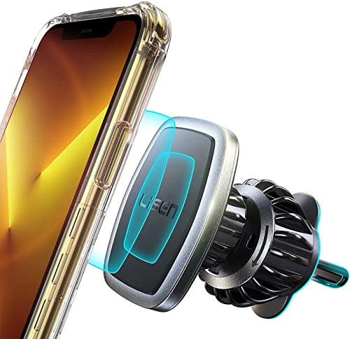 LISEN Support Téléphone Voiture, Clip Améliorer 2022 [6 Super Aimants Puissants] [Case Friendly] Support Magnetique Porte Telephone Voiture pour Tous Les