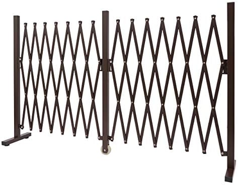 Absperrgitter HWC-B34, Zaun Schutzgitter Scherengitter Trenngitter, Alu ausziehbar braun - Höhe 103cm, Breite 52-400cm