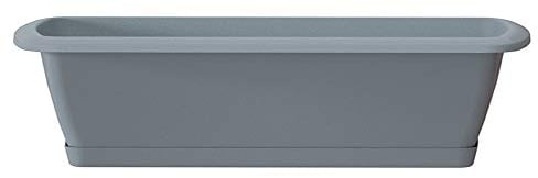 Erhard-Trading Alzira Ensemble jardinière et soucoupe 80 cm Gris pierre