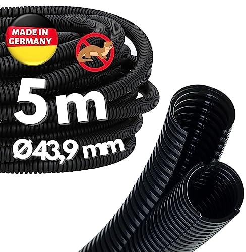 5 Meter Kalitec Wellrohr Twin NW 50 I Wellschlauch zweiteilig I Solarwellrohr I Marderschutzrohr I Leerrohr I Kabelschutz AD 53,9 mm ID 43,9 mm