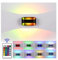 INHDBOX LED Wandleuchte Innen RGB LED Modern Wandlampe mit Fernbedienung, 4 Modi 16 Farben Up Down Dimmbar Leuchten Aluminium Wandlampe für Wohnzimmer Schlafzimmer Treppenhaus Flur
