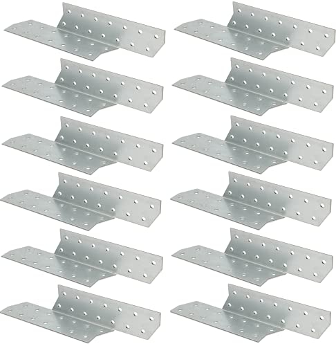 KOTARBAU® Lot de 12 ancrages à chevrons - 210 x 40 mm - Équerre droite en acier pour renforcer les constructions en bois
