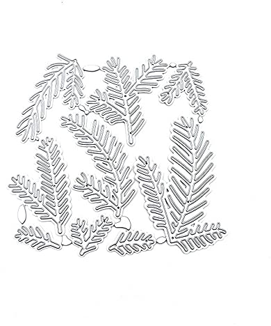 Uteruik Metall-Stanzformen, Schablonen, Tannenzweig, Blätter, Schablonen, Prägewerkzeug für DIY, Scrapbooking, Papierkarten, Basteln