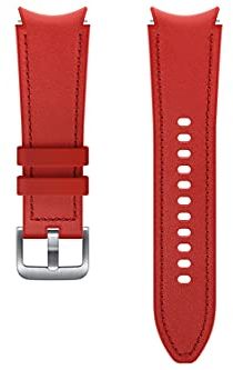 Samsung Watch Strap Hybrid Leather Band - Official Samsung Watch Strap - 20mm - S/M - Red