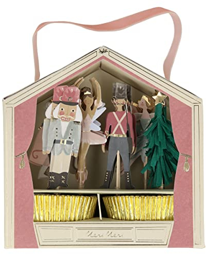 Meri Meri Nussknacker-Set, Cupcake-Förmchen und Aufsätze, 24 Stück