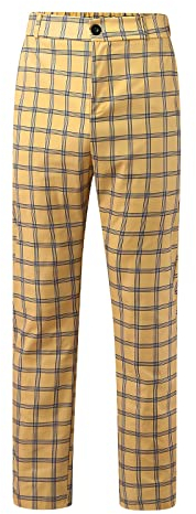 LAOFU Plissee Hose Herren Hosen Größentabelle Bundfaltenhose Anzughose Karottenhose Thermohose Jogpants Marlene Dietrich Pluderhose Jogginghose Baumwolle Braune Hose, 03-gelb, L