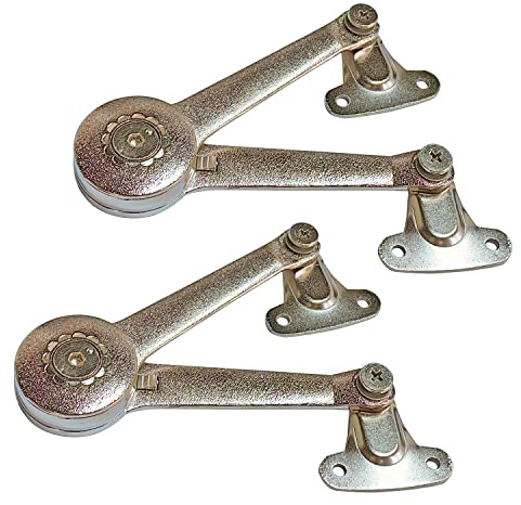 Qrity 2 PCS Adjustable Lift Up Stay Support Hinge - Bidirectional Operation Turn Up and Down Cabinet Door Lift Stay - Support Up to 20KG - Opening Angle 75°/90°/110°
