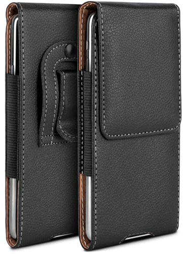 moex Plug Case für Motorola Moto G31 / G41 Hülle mit Gürtelclip, Handy Gürteltasche PU Leder, Handyhülle zum Einstecken, Lederhülle Gürtel Schutzhülle Einsteckhülle Etui, Schwarz