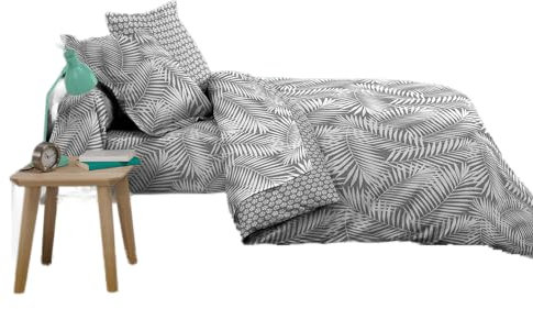 Douceur d'Intérieur, Bettbezug (240 x 220 cm), Botania, Grau, 100% Baumwolle