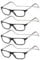 NEW VISION Lesebrille 4 pack, Magnet Lesebrille, Bequem Magnetverschluss Vorne, Leicht Lesebrillen NV2904, Lesehilfe für Damen Herren (4 Schwarz, 1.5, x)