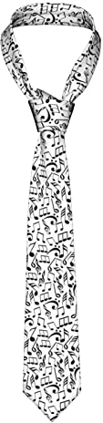 Oudrspo Krawatten mit Musiknoten und Notenschlüssel für Herren, Business, Hochzeit, Party, Anzug, modische Krawatten, lustige Krawatten