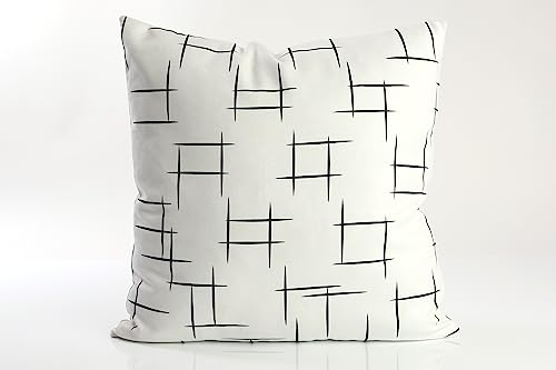 deco-raum Dekokissen 45x45cm mit Füllung und Bezug Kopfkissen für Bett Sofa Sofakissen Zierkissen Kissenbezug aus Polyester Abnehmbar Waschmaschinenfest Streifen 2 Stück