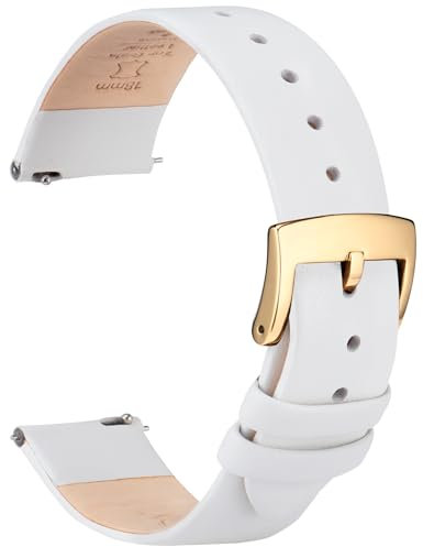 OTTOODY Leder Uhrenarmbänder 12mm-22mm, Schnellverschluss, Ultraweiches Leder für Damen & Herren, Hochwertige Armbänder für Uhr & Smartwatch, Goldene Schnalle