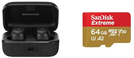 Sennheiser Momentum True Wireless 3 — Bluetooth-In-Ear-Kopfhörer & SanDisk Extreme microSDXC UHS-I Speicherkarte 64 GB + Adapter