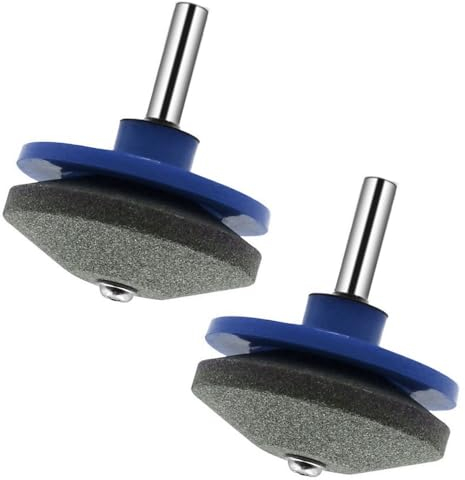 2 Pcs Lawn Mower Blade Sharpener Garden Lawn Mower Grinder Wheel Stone Lawn Mower Sharpening Grinder Wheel Stone Tool for Garden Tools Spades Hoes Lawn Edgers Tool Axe Sharpener