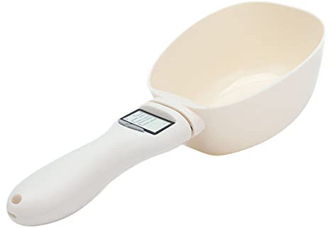 Balance de Cuillère Numérique, Cuillère de Mesure électronique des Aliments 800g/1g, Balance de Cuisson électronique, Balance de Pesée des Aliments pour Animaux Domestiques Avec écran LCD (Blanc)