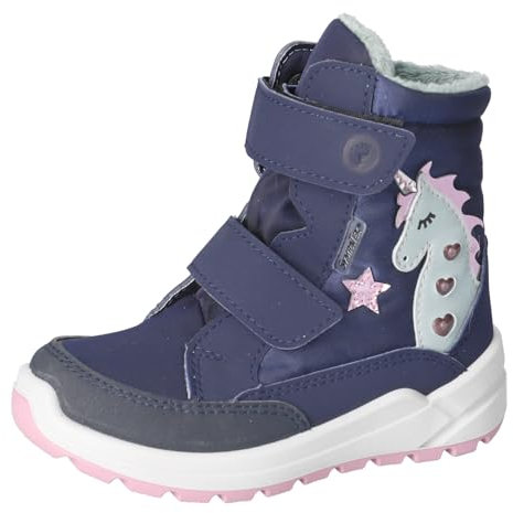 RICOSTA Mädchen Winterstiefel Annika, Kinder Boots, Weite: Mittel, lose Einlage, Sympatex, Blinklicht, Nautic/Marine/hellblau (180), 30 EU